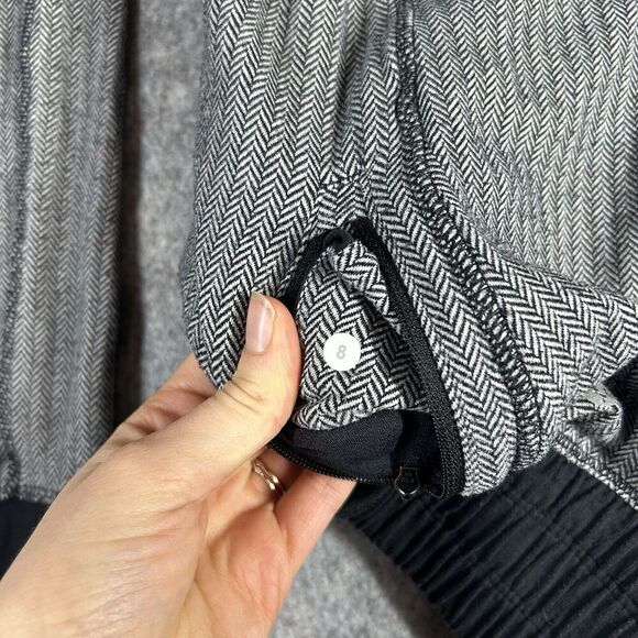 Lululemon All Good Hooded Pullover Womens 8 Black Herringbone Running Athleisure - Picture 7 of 9